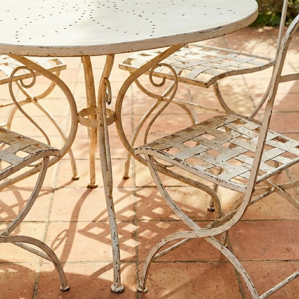 Mesa de exterior en forja y cristal — foto 2