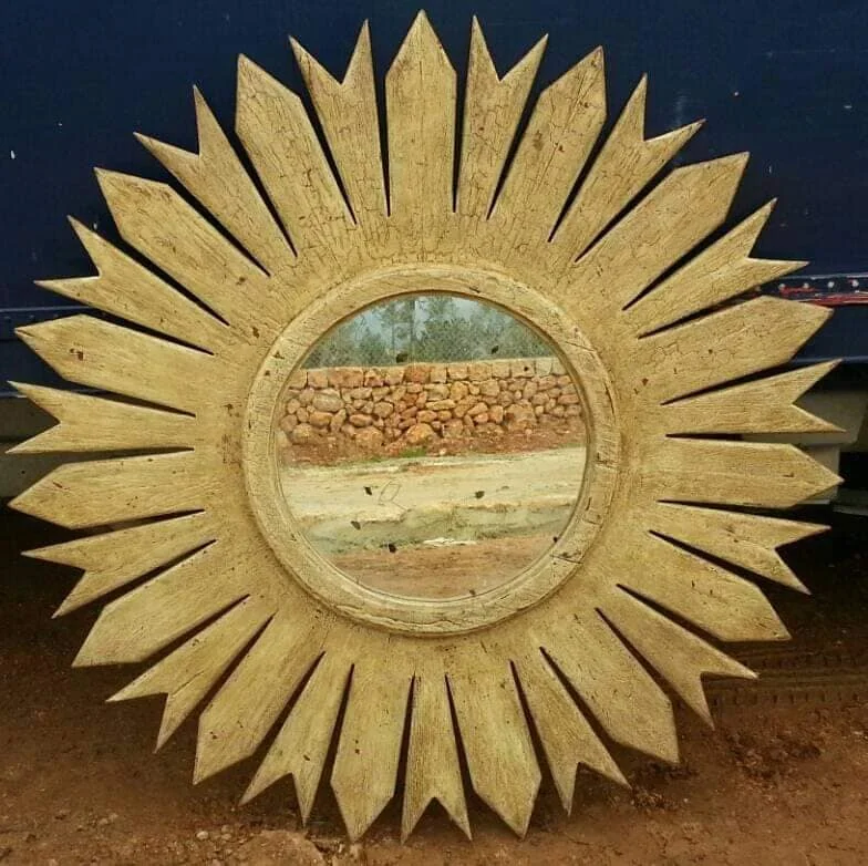 Espejo sol de madera tallada — foto 2