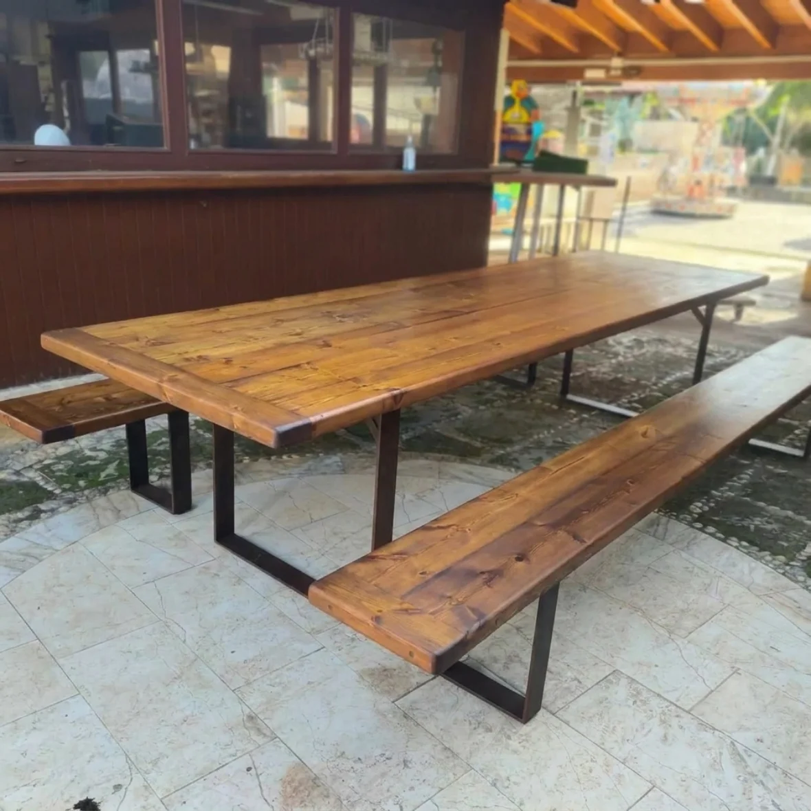 Banco rústico de pino — foto 2