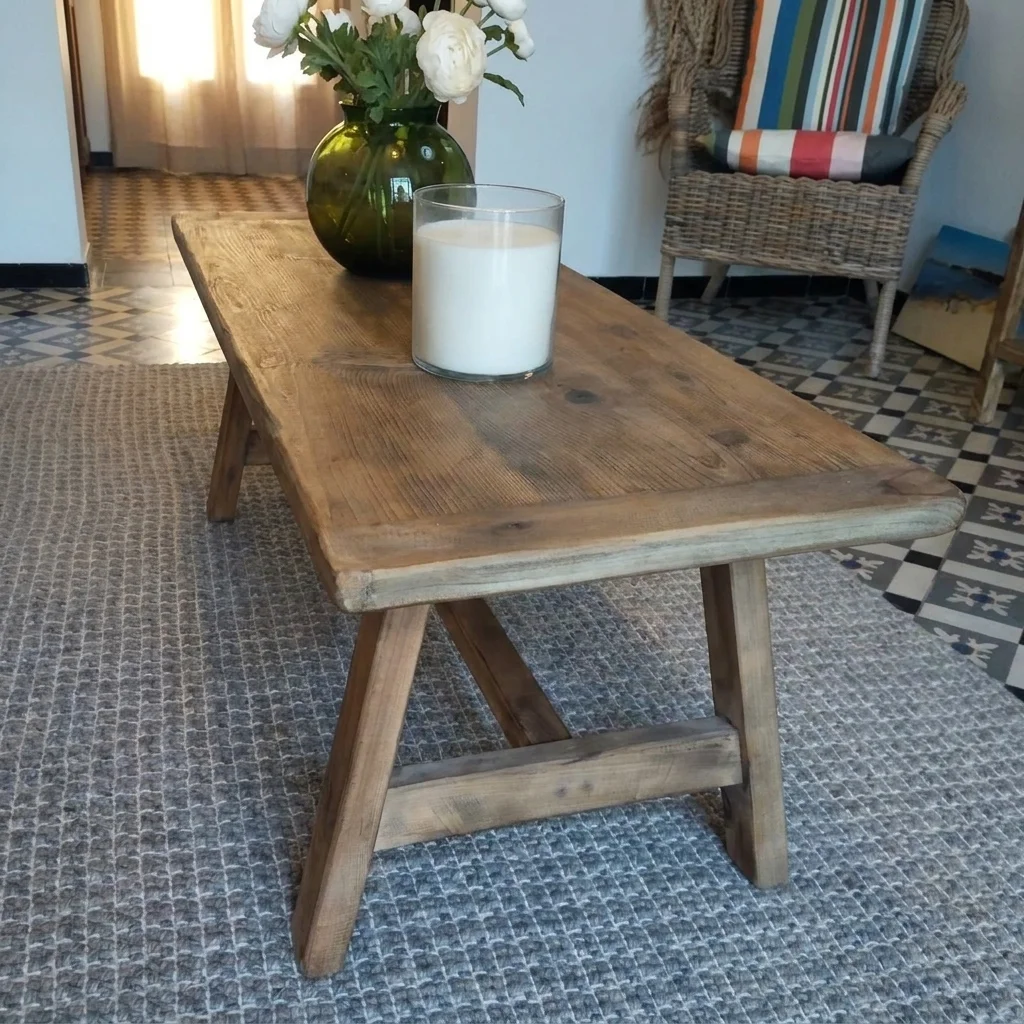 Banco de madera rústico